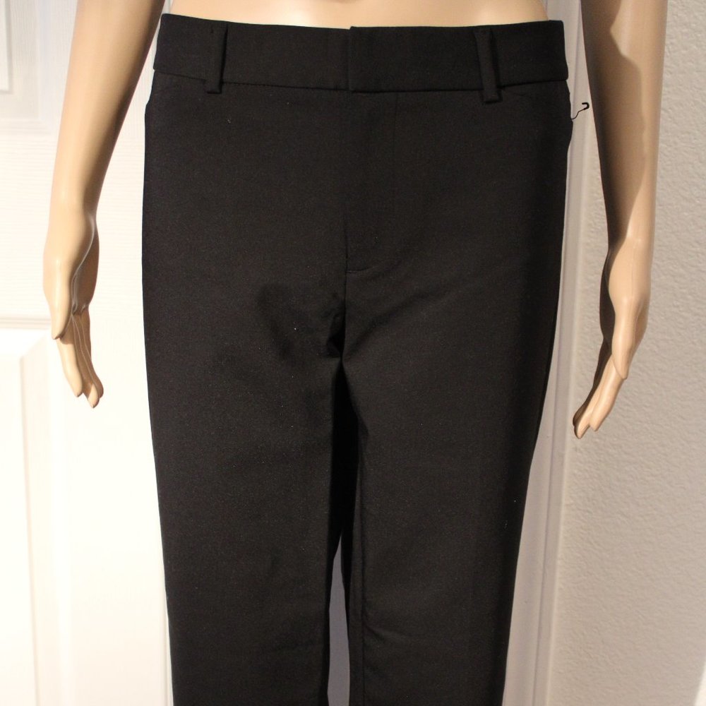 ELLE SKINNY ANKLE MID RISE WOMEN CAPRI BLACK PANTS
